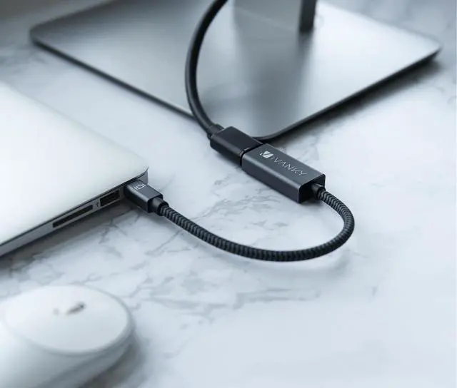 Alt view image 4 of 7 - iVANKY 2 Pack Super Slim Nylon Braided Mini DisplayPort to HDMI Adapter Grey Mini DP to HDMI Video Converter Compatible with Microsoft Surface Dock Apple MacBook Air Pro Monitors Projectors