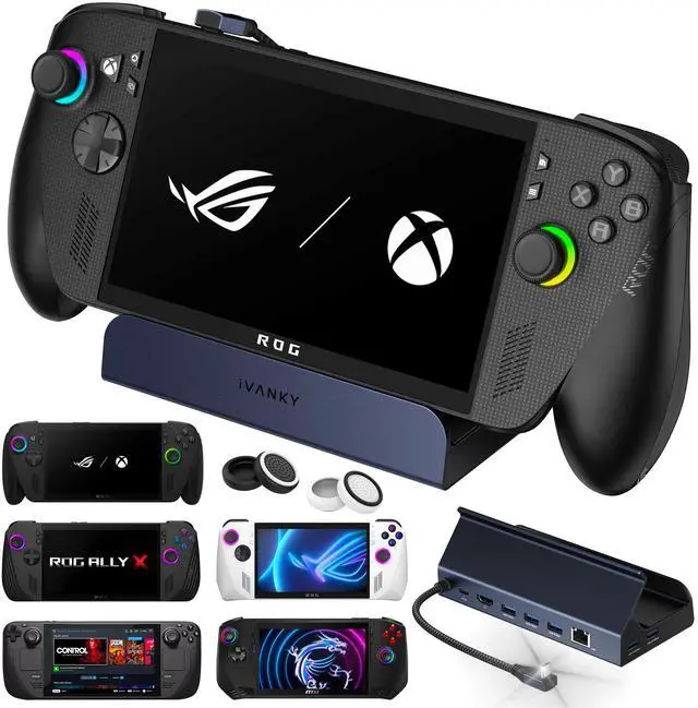 Main image of iVANKY Upgraded 10-in-1 USB-C Docking Station 4K@144Hz HDMI 2.1 Gaming Dock for ASUS ROG Ally X 2025, Steam Deck OLED, Lenovo Legion GoS, MSI Claw, 1Gbps Ethernet, 5 USB-A 3.0, 100W PD Fast Charging