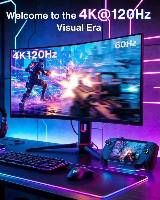 Alt view image 5 of 6 - iVANKY 14-in-1 RGB Foldable Docking Station with 100W PD Charging, 4K@120Hz HDMI 2.1, USB 3.2, SD/TF Slots, 1Gbps Ethernet for ROG Ally X 2025, Steam Deck OLED, Lenovo Legion GoS