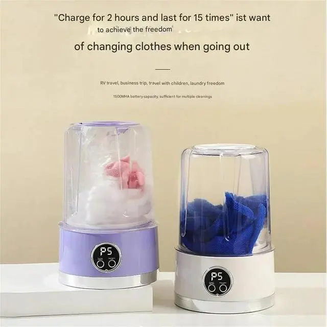 Alt view image 4 of 6 - Portable Compact Mini Washing Machine, Small Laundry Washer for Underwear, Socks and Bras, Durable for 15 Cleaning Times