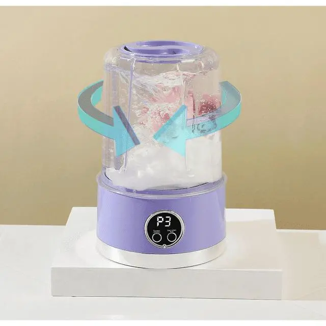 Alt view image 2 of 6 - Portable Compact Mini Washing Machine, Small Laundry Washer for Underwear, Socks and Bras, Durable for 15 Cleaning Times