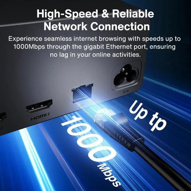 Alt view image 4 of 7 - iVANKY Vertical Aluminum 13-in-1 Thunderbolt Docking Station, 2.26 Inch LCD Status Display, Dual 4K HDMI/DP, 10Gbps USB3.2 Gen2, 160W Max Output, Gigabit Ethernet with Magnetic Base & 80cm Cable
