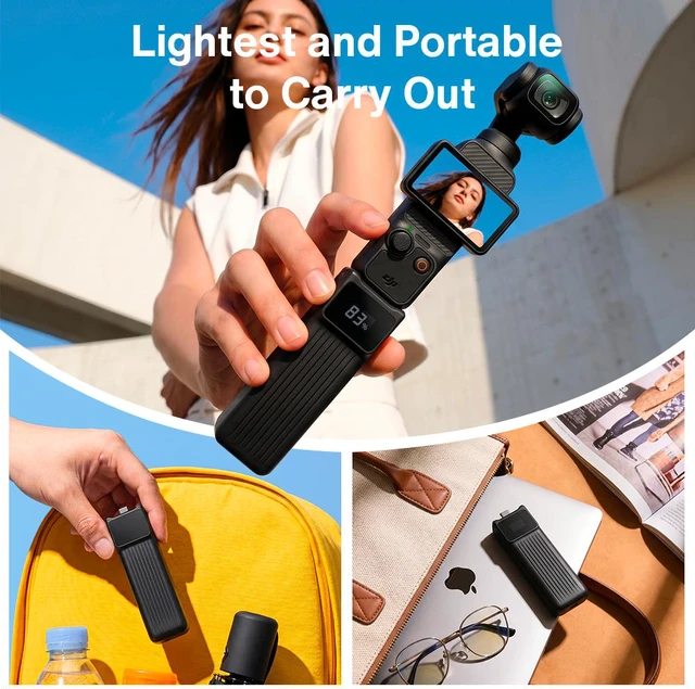 Alt view image 7 of 7 - iVANKY Battery Handle for DJI Osmo Pocket 3/4 & Xtra Muse, 5000mAh, LED Display, 22.5W Fast Charge, 1/4 in Thread