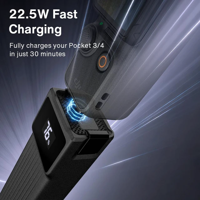 Alt view image 4 of 7 - iVANKY Battery Handle for DJI Osmo Pocket 3/4 & Xtra Muse, 5000mAh, LED Display, 22.5W Fast Charge, 1/4 in Thread