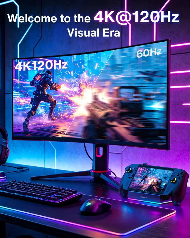 Alt view image 5 of 7 - iVANKY 14-in-1 RGB Docking Station for ROG Xbox Ally X (2025), Steam Deck, Legion Go S, MSI Claw 8 AI, 4K@120Hz, 10Gbps USB 3.2, SD/TF, 1Gbps Ethernet, 100W Charge, Foldable