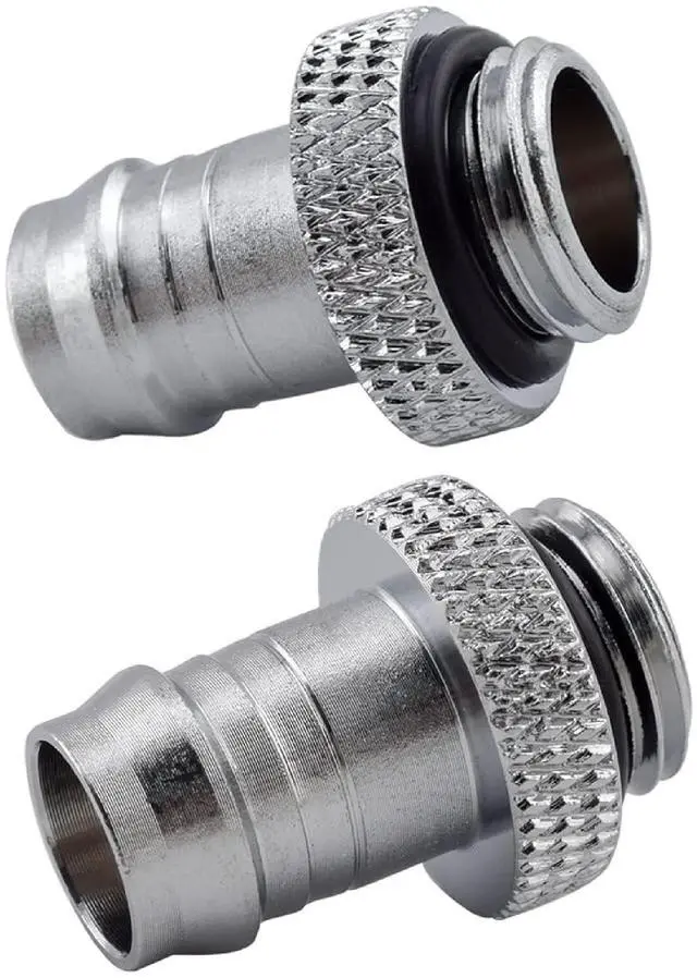 Alt view image 4 of 6 - dracaena.io 6 Pack of G1/4" thread to 3/8" Barb Fitting for Soft Tubing, PC Water Cooling System Soft Tube Connectors, Silver