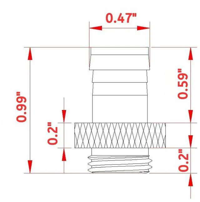 Alt view image 6 of 6 - dracaena.io 6 Pack of G1/4" thread to 3/8" Barb Fitting for Soft Tubing, PC Water Cooling System Soft Tube Connectors, Silver