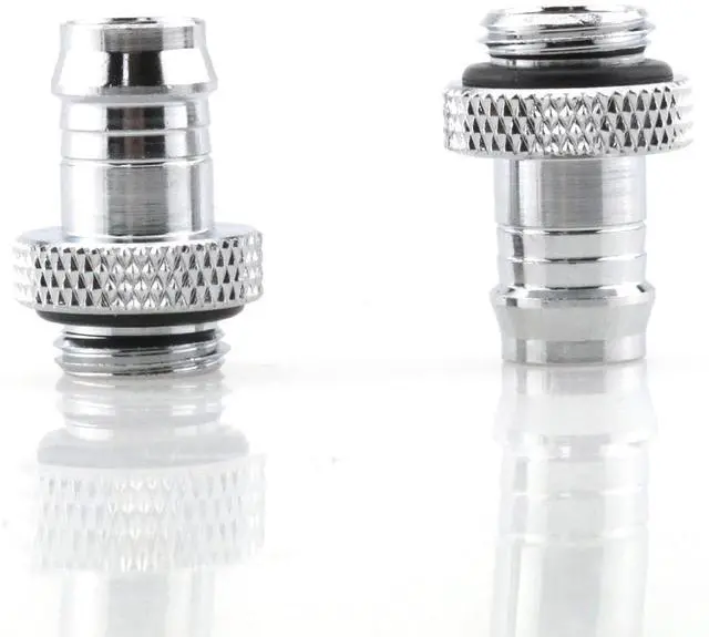 Alt view image 5 of 6 - dracaena.io 6 Pack of G1/4" thread to 3/8" Barb Fitting for Soft Tubing, PC Water Cooling System Soft Tube Connectors, Silver