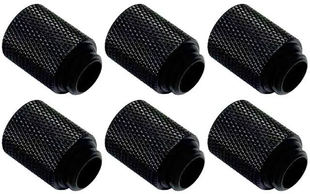 Main image of dracaena.io 6 Pack G1/4" 20mm Height Male to Female Extender Fittings, Brass Compression Fittings with O Rings for PC Liquid Cooling Loop, Water Cooling Tube Connectors, Black