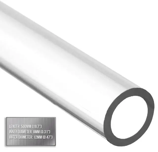Alt view image 2 of 5 - dracaena.io 16 Pack PETG Hard Tubing - 450mm/17.7" Length, 12 mm/0.47" Outer Diameter, 8 mm/0.31" Inner Diameter - Rigid Pipe for Water Cooling Systems, Transparent