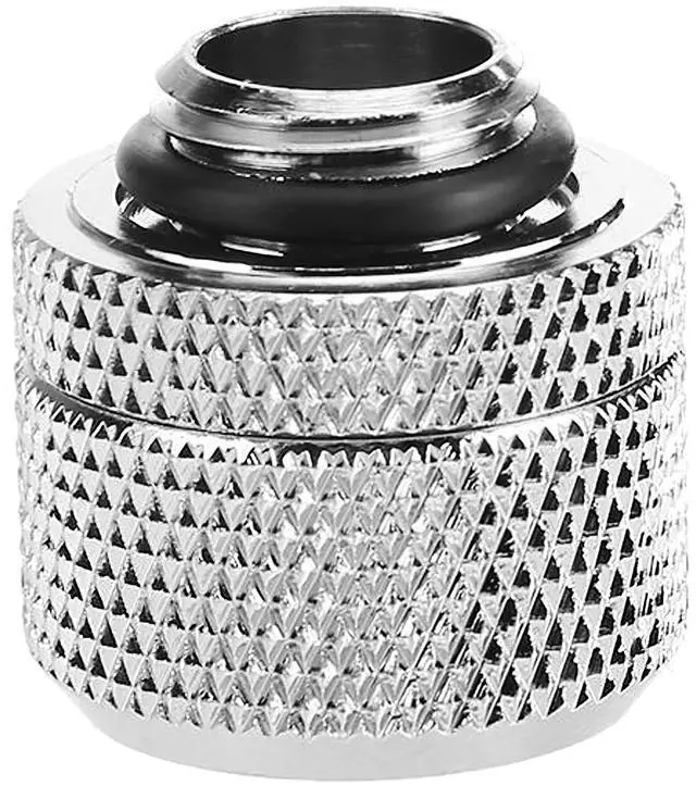 Alt view image 3 of 7 - dracaena.io 6 Pack G1/4" Thread to 3/8" ID, 1/2" OD Compression Fitting for Soft Tubing, Soft Tube Connectors for Computer Water Cooling System, Silver