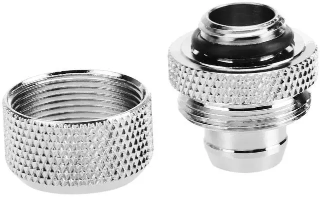 Alt view image 6 of 7 - dracaena.io 6 Pack G1/4" Thread to 3/8" ID, 1/2" OD Compression Fitting for Soft Tubing, Soft Tube Connectors for Computer Water Cooling System, Silver