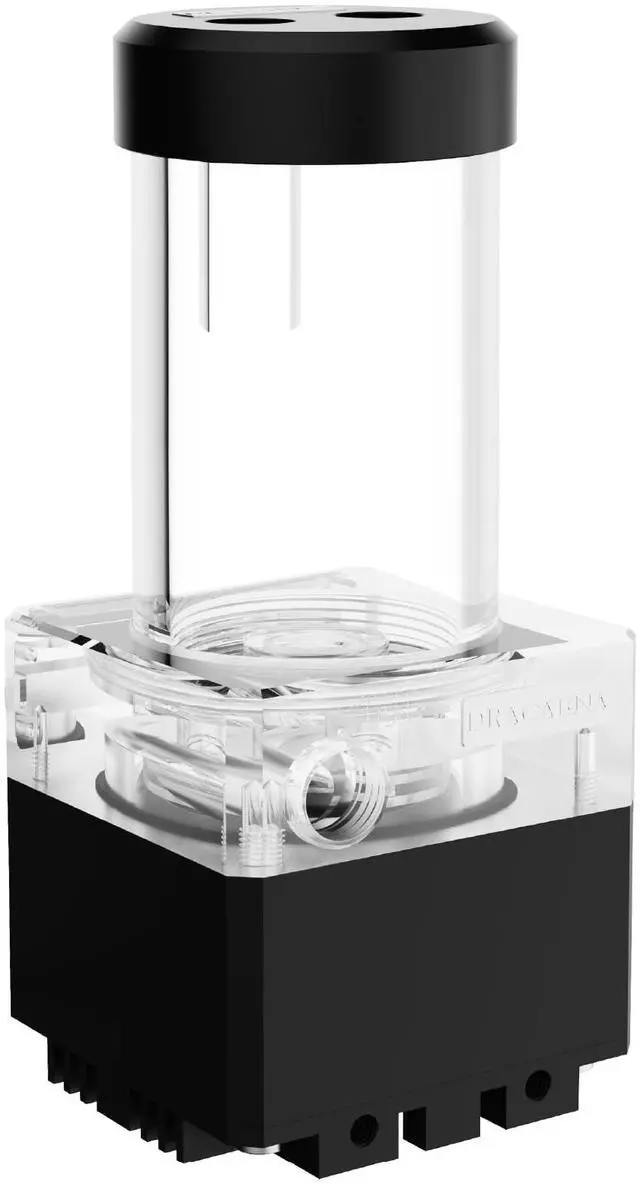 Main image of dracaena.io High Flow 650L/H D5 PWM PC Water Pump Combo with Colorful LED Option and 250ml 200mm/7.8in Reservoir - Powerful 12W, 0.7A, Black