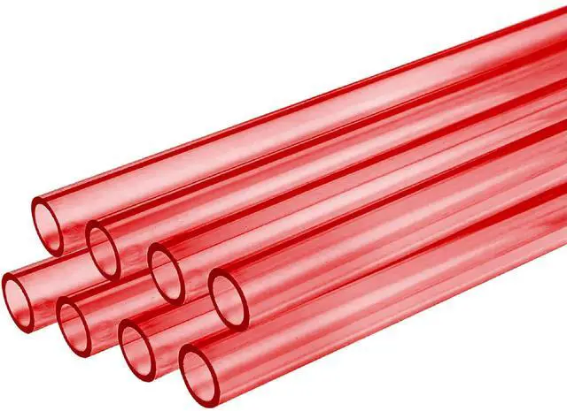 Main image of dracaena.io 16 Pack PETG Hard Tubing - 450mm/17.7" Length, 14mm/0.55" Outer Diameter, 10mm/0.39" Inner Diameter - Rigid Pipe for Water Cooling Systems, Red