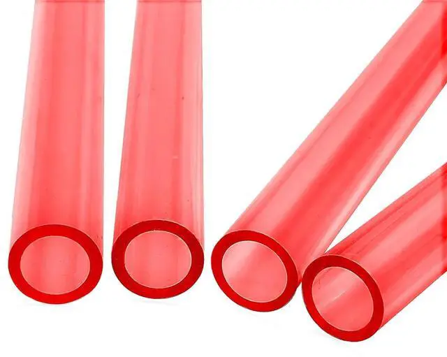 Alt view image 4 of 5 - dracaena.io 16 Pack PETG Hard Tubing - 450mm/17.7" Length, 14mm/0.55" Outer Diameter, 10mm/0.39" Inner Diameter - Rigid Pipe for Water Cooling Systems, Red