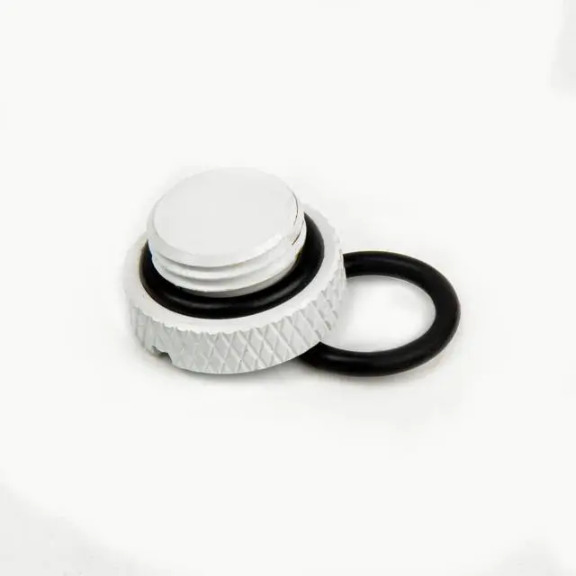 Alt view image 2 of 7 - dracaena.io 6 pack G1/4" thread, Thin water Stop Plug Fitting with Coin Slot for Computer water cooling System, durable brass/copper material, White