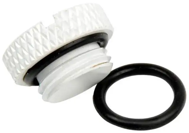 Alt view image 4 of 7 - dracaena.io 6 pack G1/4" thread, Thin water Stop Plug Fitting with Coin Slot for Computer water cooling System, durable brass/copper material, White