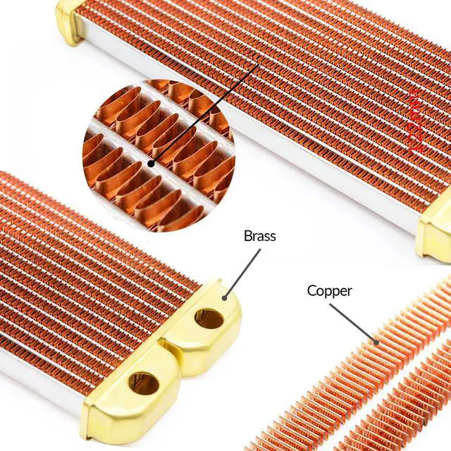 Alt view image 5 of 7 - dracaena.io 120mm - 28mm/1.1 inch Thick Computer Radiator, 14 Tubes Copper Water Cooling Cooler for CPU Heat Sink - Liquid Heat Exchanger Dual G1/4 Thread, White