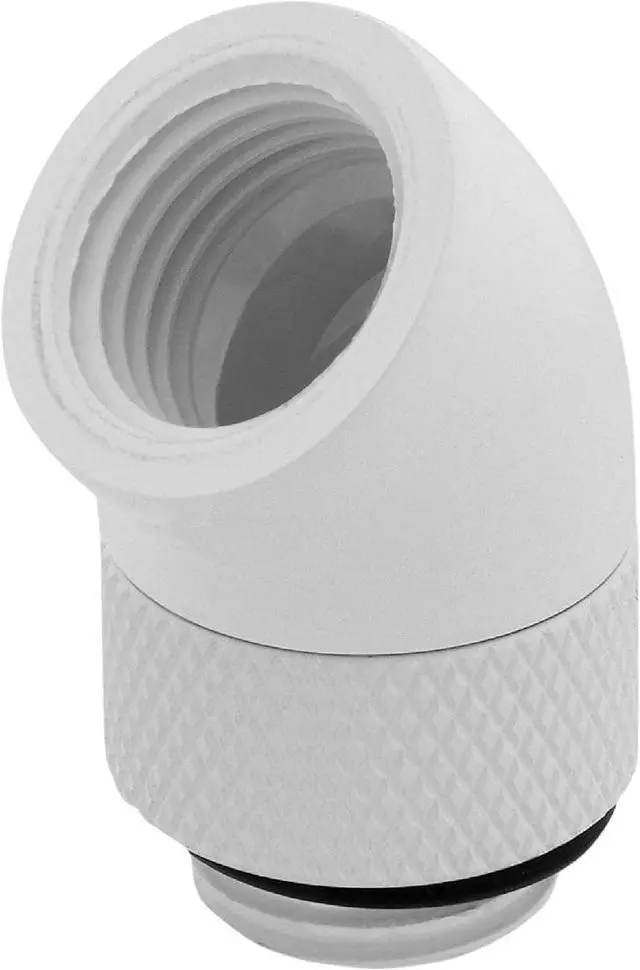 Alt view image 2 of 3 - dracaena.io 12 pack G1/4" thread Male to Female Extender Fitting, 45° Rotary Fitting Adapter Connector for Computer Water Cooling System, White