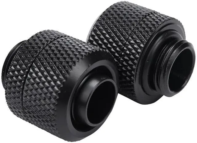 Alt view image 2 of 7 - dracaena.io 6 Pack G1/4" Thread to 3/8" ID, 1/2" OD Compression Fitting for Soft Tubing, Soft Tube Connectors for Computer Water Cooling System, Black