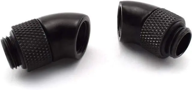 Alt view image 3 of 6 - dracaena.io 12 pack G1/4" thread Male to Female Extender Fitting, 45° Rotary Fitting Adapter Connector for Computer Water Cooling System, Black