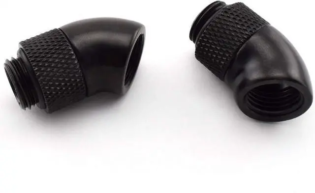 Alt view image 4 of 6 - dracaena.io 12 pack G1/4" thread Male to Female Extender Fitting, 45° Rotary Fitting Adapter Connector for Computer Water Cooling System, Black