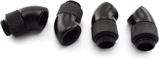 Alt view image 5 of 6 - dracaena.io 12 pack G1/4" thread Male to Female Extender Fitting, 45° Rotary Fitting Adapter Connector for Computer Water Cooling System, Black