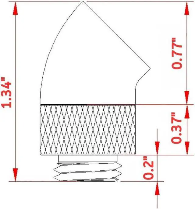 Alt view image 3 of 3 - dracaena.io 12 pack G1/4" thread Male to Female Extender Fitting, 45° Rotary Fitting Adapter Connector for Computer Water Cooling System, White