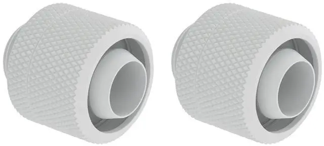 Main image of dracaena.io 2 Pack G1/4" Thread to 3/8" Inner Diameter, 5/8" Outer Diameter Compression Fitting for Soft Tubing, Soft Tube Connectors for Computer Water Cooling System, White