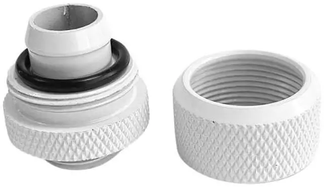 Alt view image 4 of 7 - dracaena.io 12 pack G1/4" thread to 3/8" ID, 1/2" OD Compression Fitting for Soft Tubing, Soft Tube Connectors for Computer Water Cooling System, White