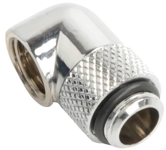 Alt view image 4 of 7 - dracaena.io 2 pack G1/4" thread Male to Female Extender Fitting, 90° Rotary Fitting Adapter Connector for Computer Water Cooling System, Silver