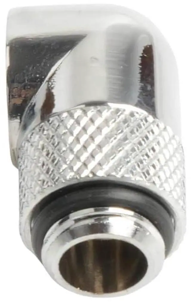 Alt view image 5 of 7 - dracaena.io 2 pack G1/4" thread Male to Female Extender Fitting, 90° Rotary Fitting Adapter Connector for Computer Water Cooling System, Silver