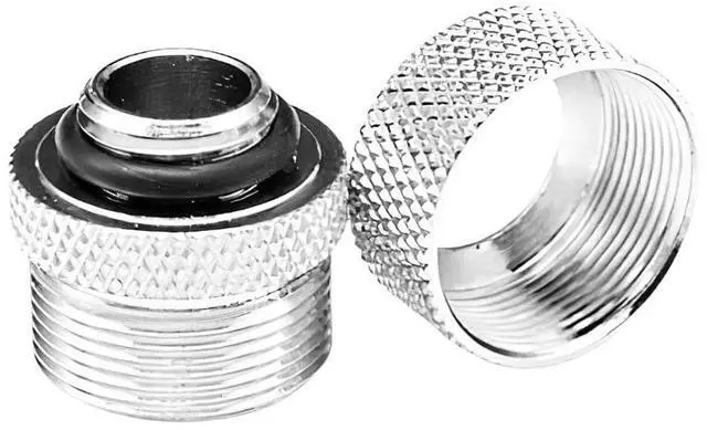 Alt view image 6 of 7 - dracaena.io 6 pack G1/4" thread to 14mm outer diameter, Hard Tubing Compression Fitting with high body design for Computer water cooling system, Silver