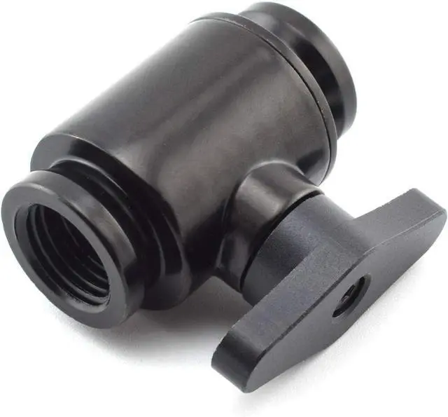 Alt view image 4 of 6 - Dracaena.io G1/4'' Internal Thread Water Cooling Valve, Brass Body Valve with Aluminium Handle, Pumping Fittings for PC, Shut Off Valve with Full Water Flow, (Black, 2)