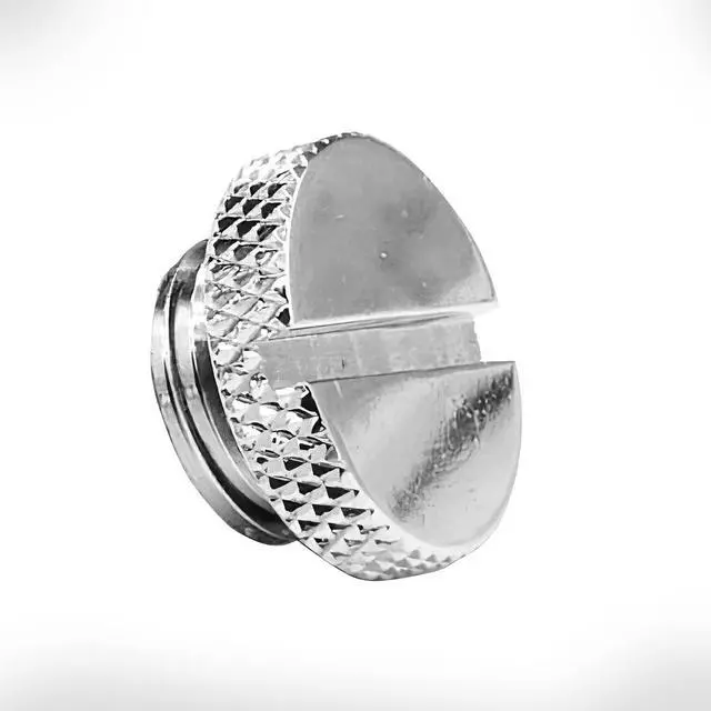 Alt view image 4 of 7 - dracaena.io 2 pack G1/4" thread, Thin water Stop Plug Fitting with Coin Slot for Computer water cooling System, durable brass/copper material, Silver