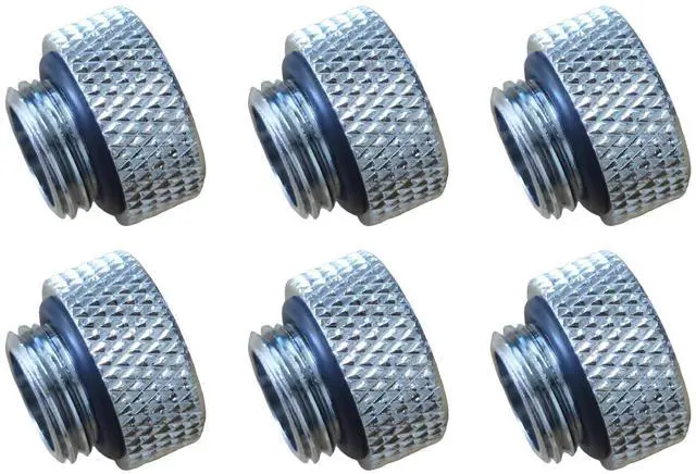 Main image of Dracaena.io 6 Pack G1/4" 7.5mm Height Male to Female Extender Fittings, Brass Compression Fittings with O Rings for PC Liquid Cooling Loop, Water Cooling Tube Connectors, Silver