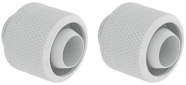 Main image of dracaena.io 2 Pack G1/4" Thread to 3/8" ID, 1/2" OD Compression Fitting for Soft Tubing, Soft Tube Connectors for Computer Water Cooling System, White