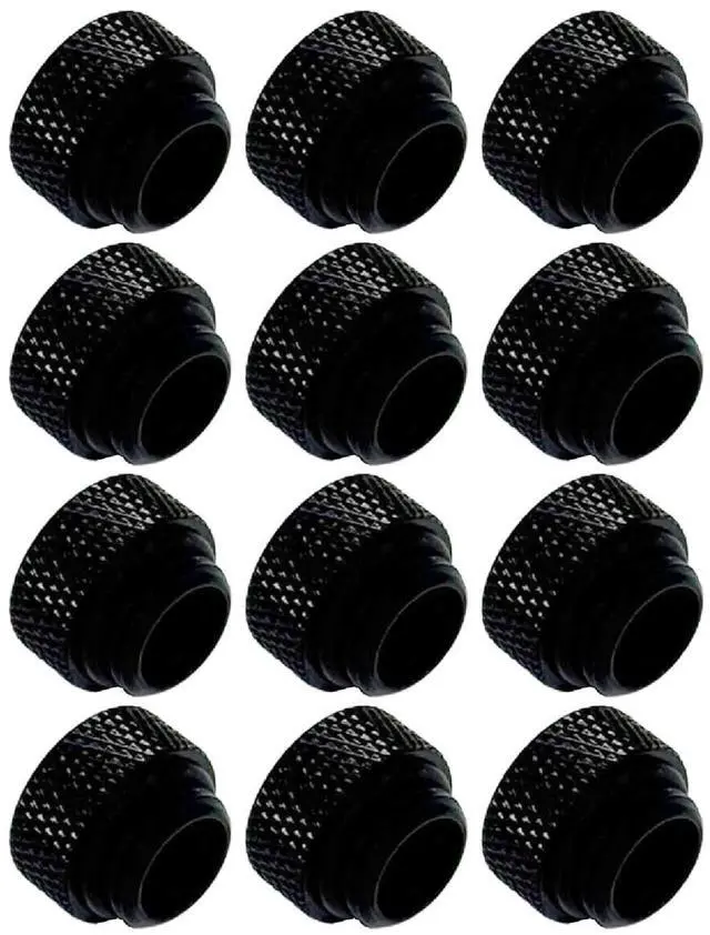 Main image of Dracaena.io 12 Pack G1/4" 7.5mm Height Male to Female Extender Fittings, Brass Compression Fittings with O Rings for PC Liquid Cooling Loop, Water Cooling Tube Connectors, Black