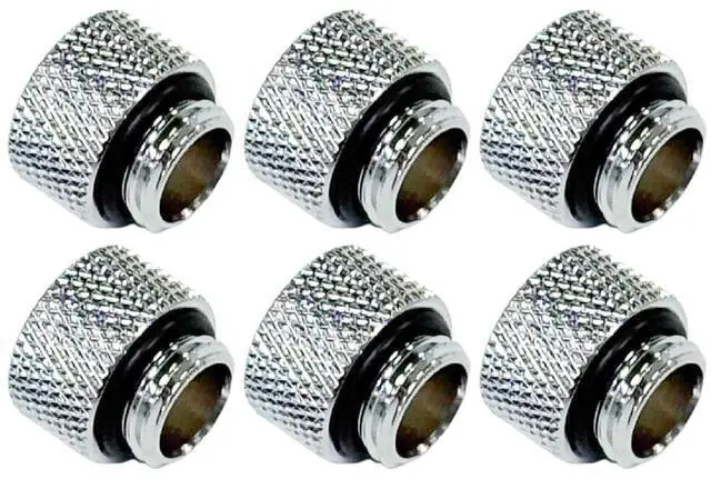 Main image of Dracaena.io 6 Pack G1/4" 10mm Height Male to Female Extender Fittings, Brass Compression Fittings with O Rings for PC Liquid Cooling Loop, Water Cooling Tube Connectors, Silver