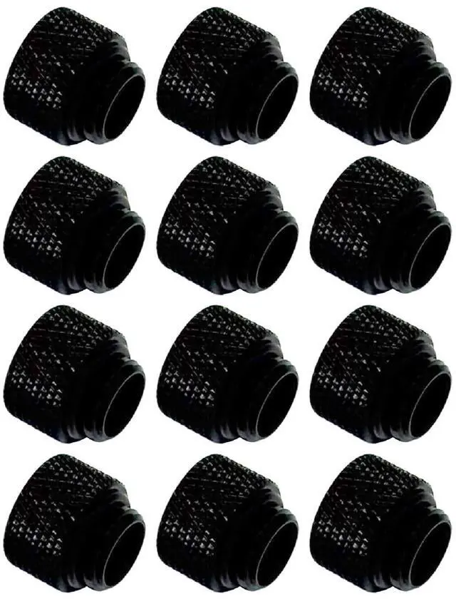 Main image of Dracaena.io 12 Pack G1/4" 10mm Height Male to Female Extender Fittings, Brass Compression Fittings with O Rings for PC Liquid Cooling Loop, Water Cooling Tube Connectors, Black