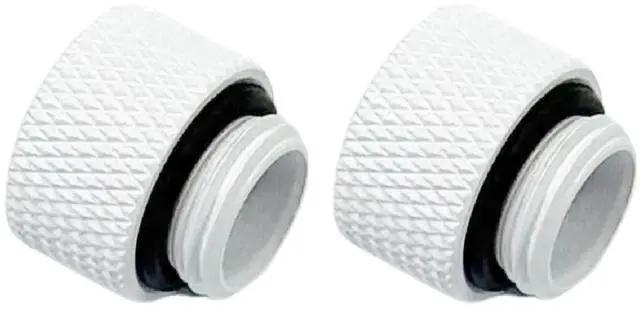 Alt view image 2 of 5 - Dracaena.io 12 Pack G1/4" 10mm Height Male to Female Extender Fittings, Brass Compression Fittings with O Rings for PC Liquid Cooling Loop, Water Cooling Tube Connectors, White