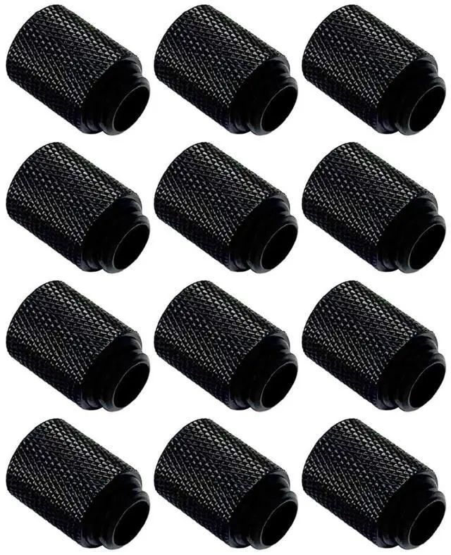 Main image of Dracaena.io 12 Pack G1/4" 20mm Height Male to Female Extender Fittings, Brass Compression Fittings with O Rings for PC Liquid Cooling Loop, Water Cooling Tube Connectors, Black