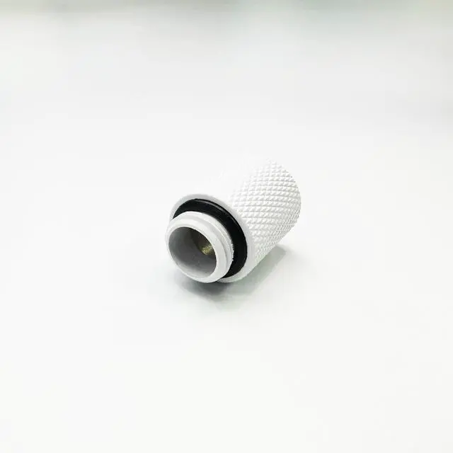 Alt view image 4 of 5 - Dracaena.io 12 Pack G1/4" 20mm Height Male to Female Extender Fittings, Brass Compression Fittings with O Rings for PC Liquid Cooling Loop, Water Cooling Tube Connectors, White