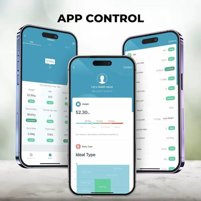 Alt view image 4 of 6 - Osprey.life Smart Scale for Body Weight and Fat, Bathroom Scales 18 Body Composition Analyzer Sync to App, 4'7" Digital Display, High Accurate Body Scale for BMI, Heart Rate, Muscle Rate, 400lbs,Black