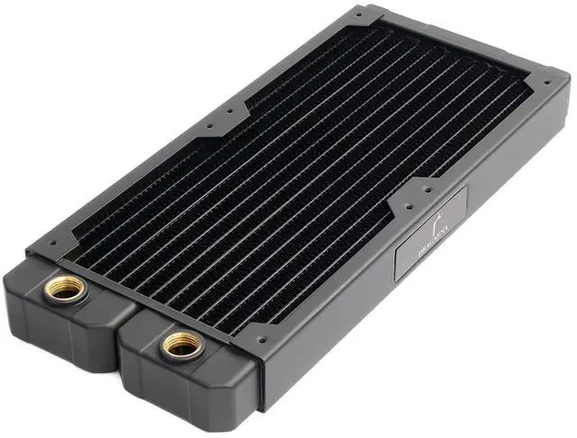Main image of dracaena.io 240mm - 28mm/1.1 inch Thick Computer Radiator, 14 Tubes Copper Water Cooling Cooler for CPU Heat Sink - Liquid Heat Exchanger Dual G1/4 Thread, Black
