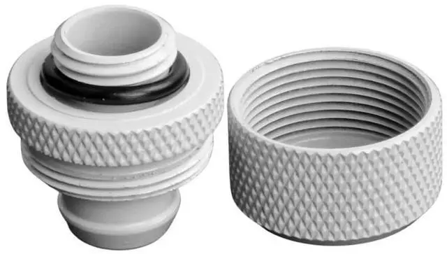 Alt view image 6 of 7 - dracaena.io 12 Pack G1/4" Thread to 3/8" ID, 5/8" OD Compression Fitting for Soft Tubing, Soft Tube Connectors for Computer Water Cooling System, White