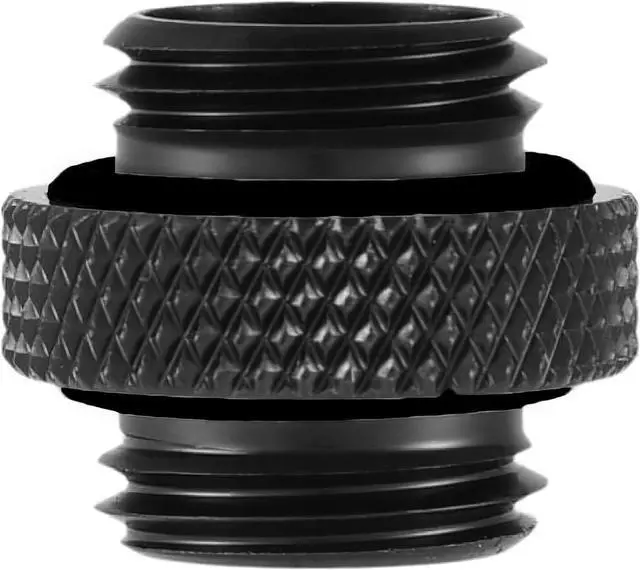 Alt view image 2 of 7 - dracaena.io 2 Pack G1/4" Thread, Male to Male Mini Extender Fitting with Tighten O-Ring, Copper Compression Fitting for PC, Premium Pipe Extension Fitting Adapter, Black