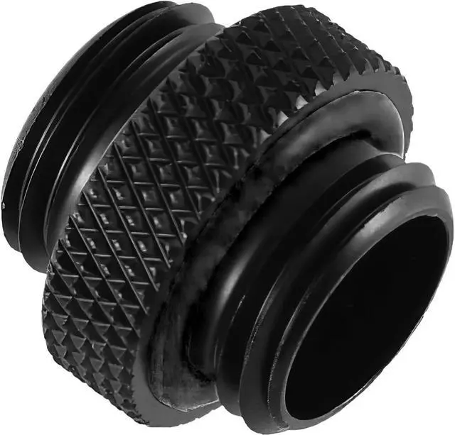 Alt view image 6 of 7 - dracaena.io 2 Pack G1/4" Thread, Male to Male Mini Extender Fitting with Tighten O-Ring, Copper Compression Fitting for PC, Premium Pipe Extension Fitting Adapter, Black