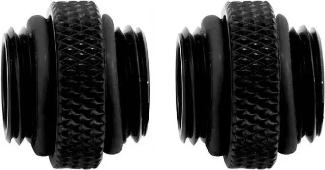 Main image of dracaena.io 2 Pack G1/4" Thread, Male to Male Mini Extender Fitting with Tighten O-Ring, Copper Compression Fitting for PC, Premium Pipe Extension Fitting Adapter, Black