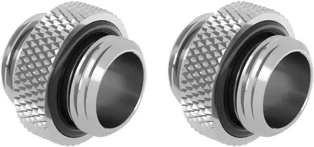 Main image of dracaena.io 2 Pack G1/4" Thread, Male to Male Mini Extender Fitting with Tighten O-Ring, Copper Compression Fitting for PC, Premium Pipe Extension Fitting Adapter, Silver